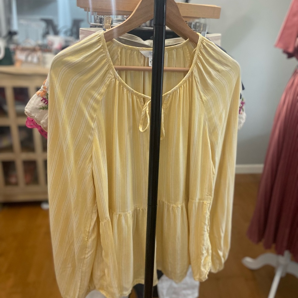 Yellow Striped Women's Boho Top